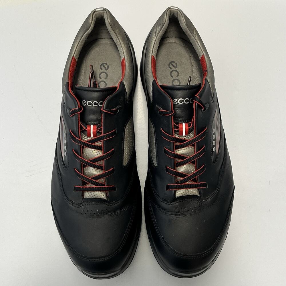 ECCO One Base Hydromax Golf Shoe BLK Leather Spiked Extra Width EU 45 US 11-11.5 - Picture 2 of 10